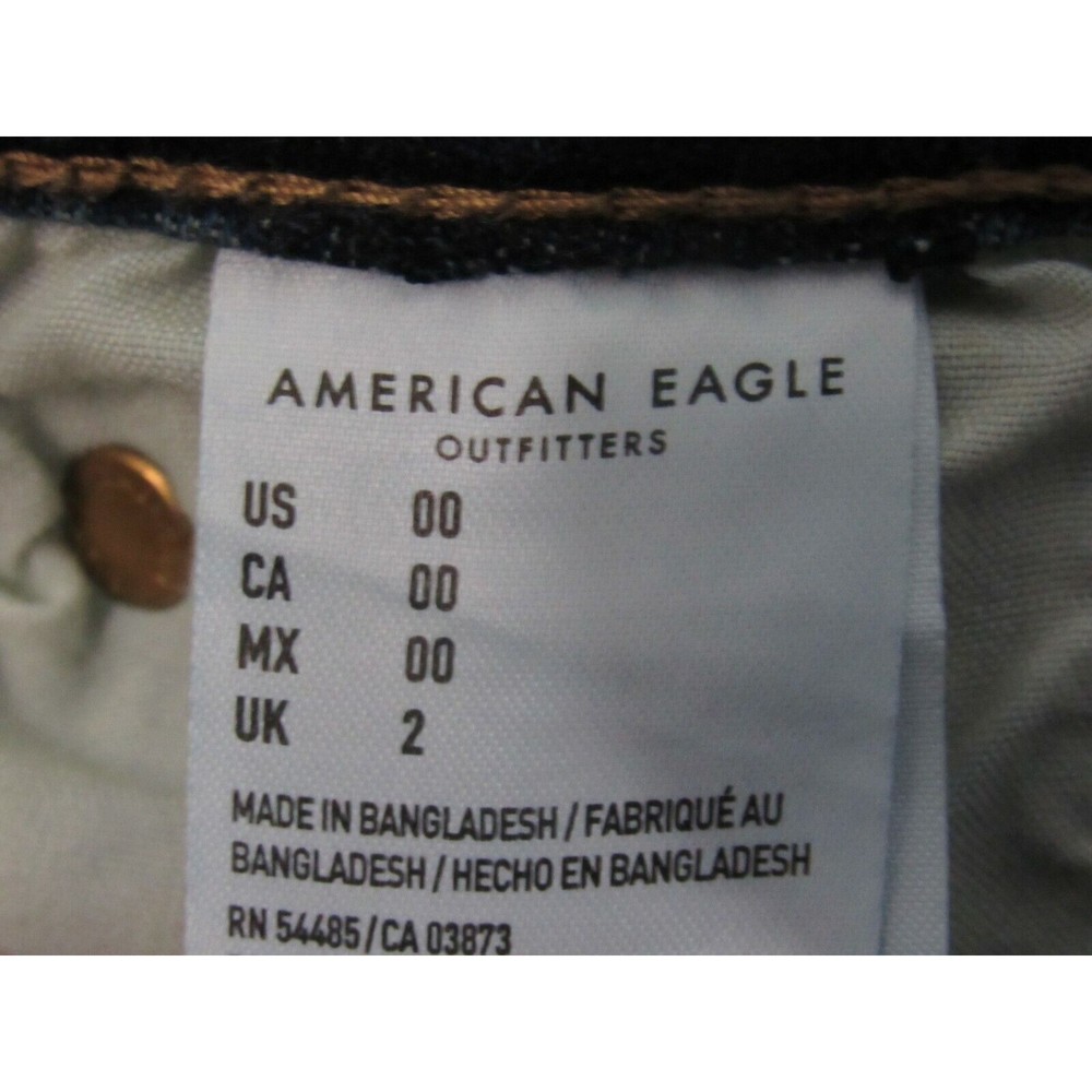 American Eagle Women Jeans Shorts Size 00 Blue MIDI Distressed Sandblasted Denim - Picture 5 of 5